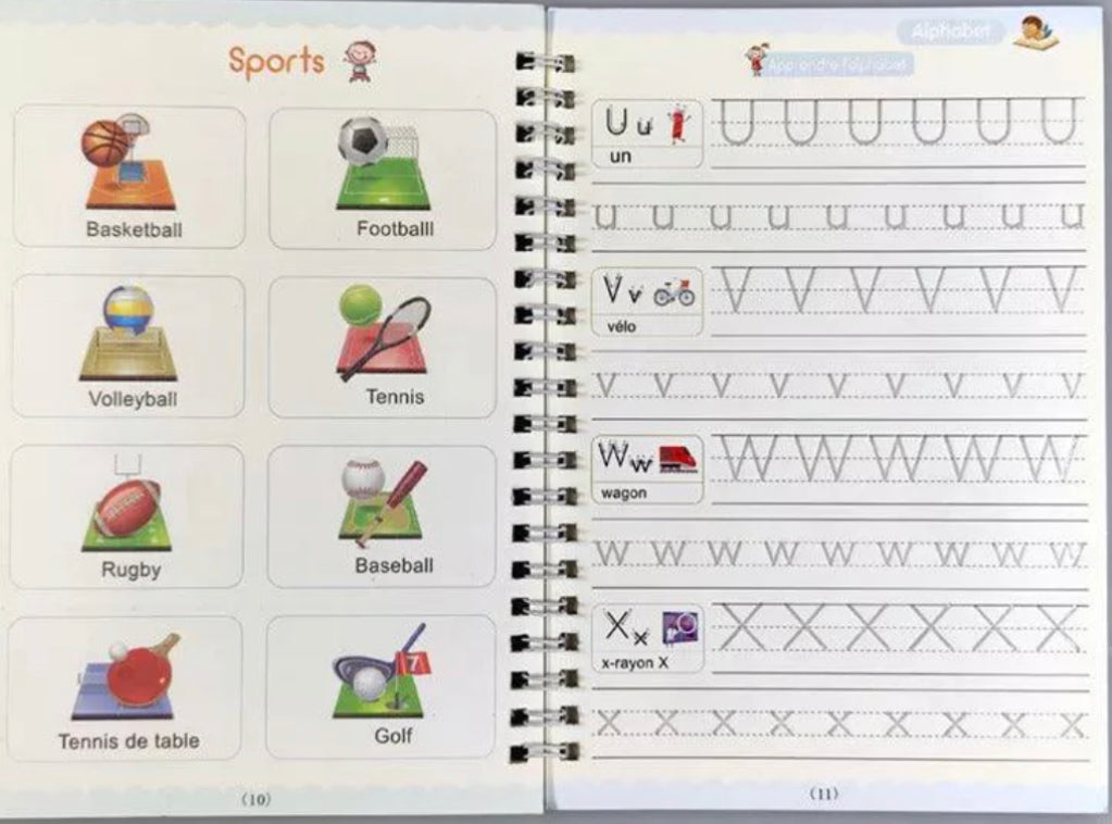 Cahiers d’écritures Montessori (Différentes langues)